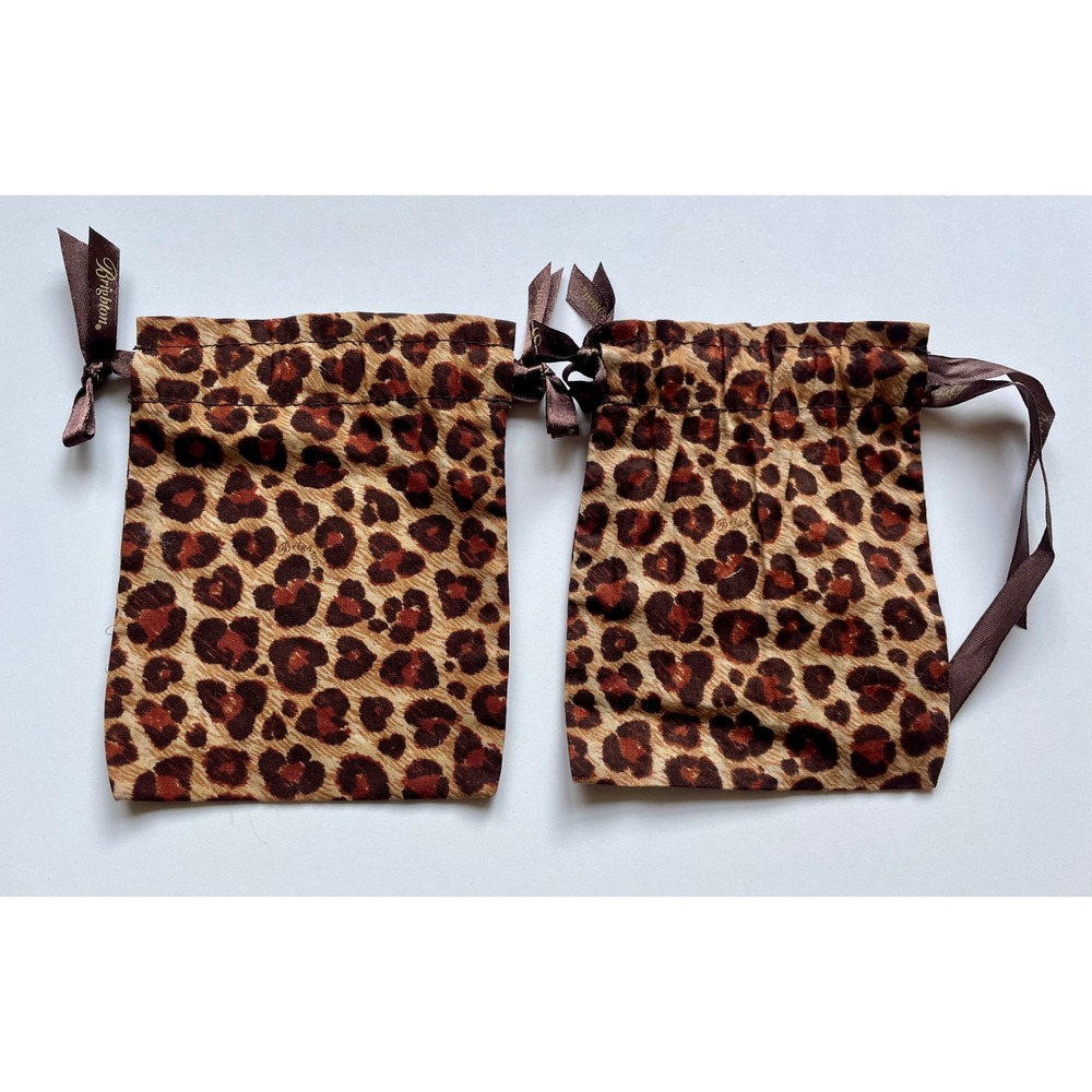 Brighton Leopard Print Jewelry Bags Set of Two Like New Necklace Bracelet Ring